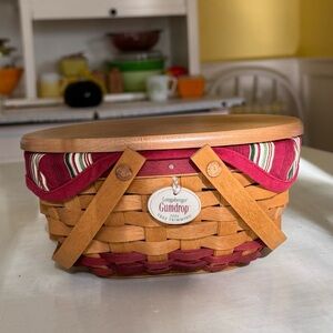 🎄Longaberger 2004 Gumdrop Tree Trimming Basket - Lid, Liner & Protector Set